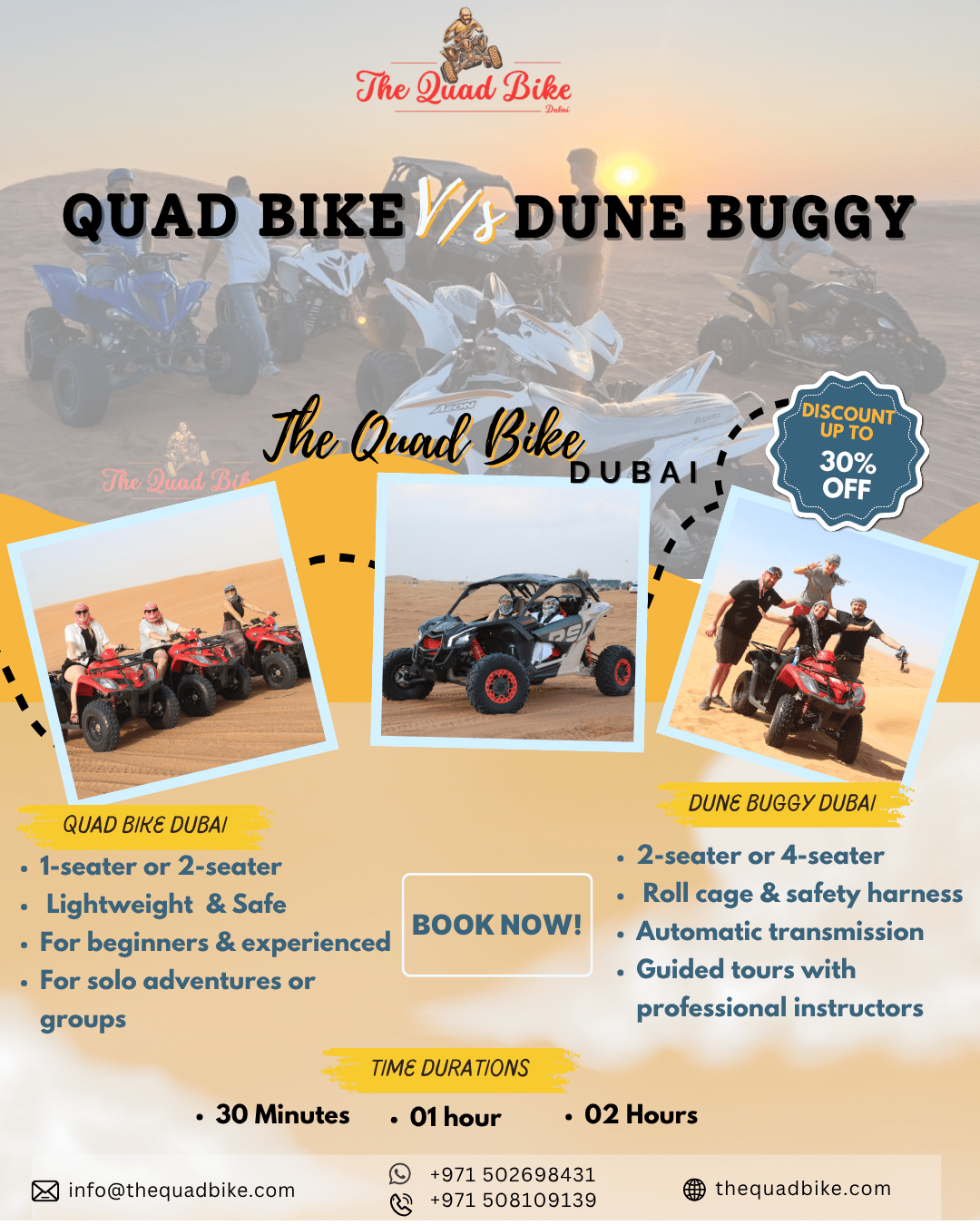Read more about the article Quad Bike Dubai or Dune Buggy? What’s Better for You?
